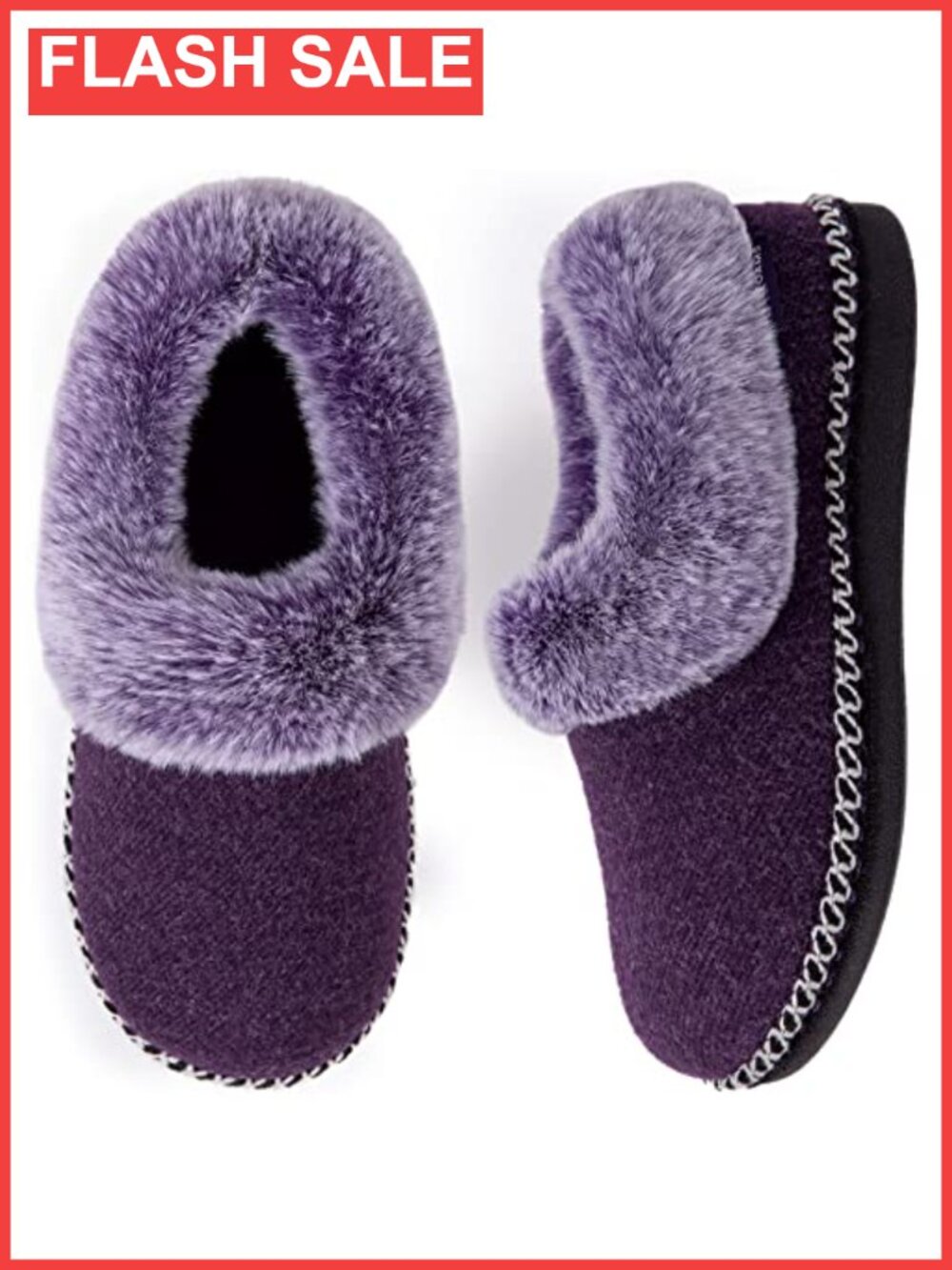 EverFoams Women's Bootie Slippers Warm Soft House Shoes with Fluffy Collar